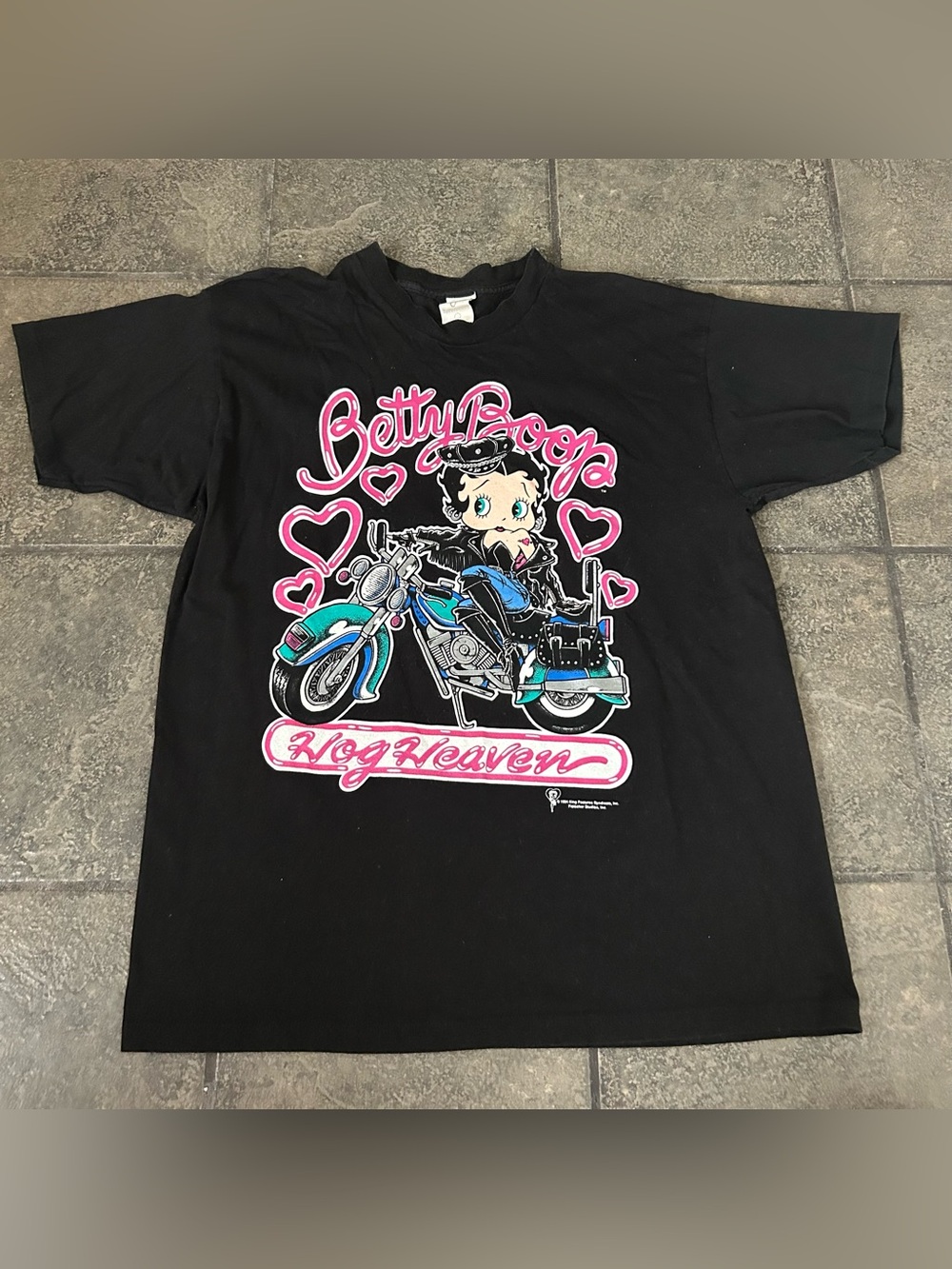 Vintage 90s Betty Boop Biker Shirt Size Large 1994 Sun